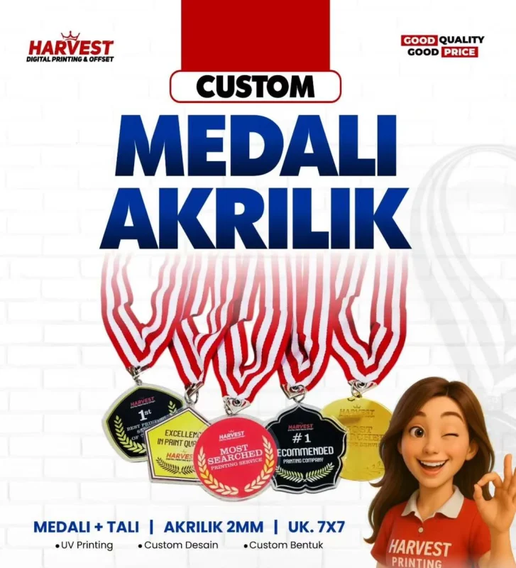 Medali Akrilik Print UV Custom surabaya