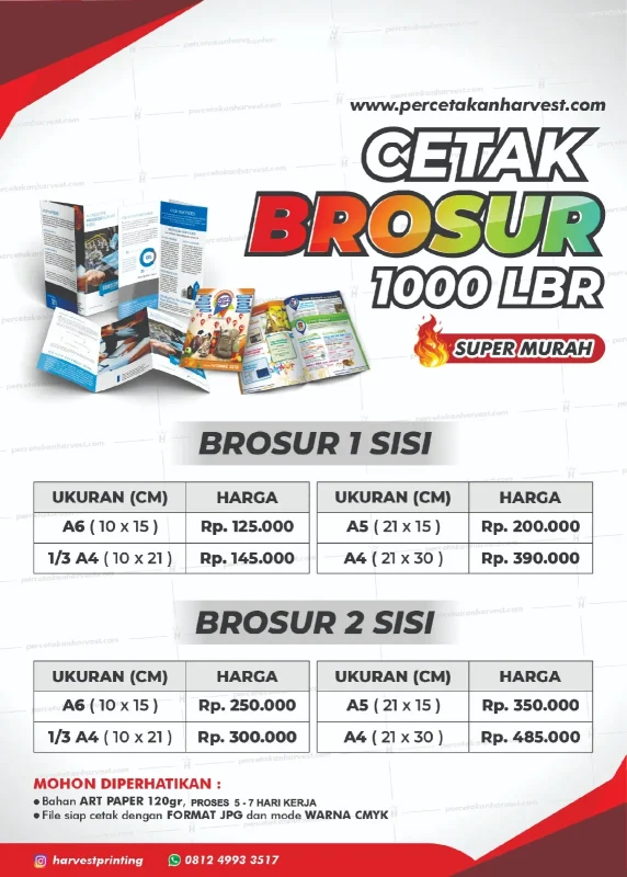 cetak brosur 1000 lembar